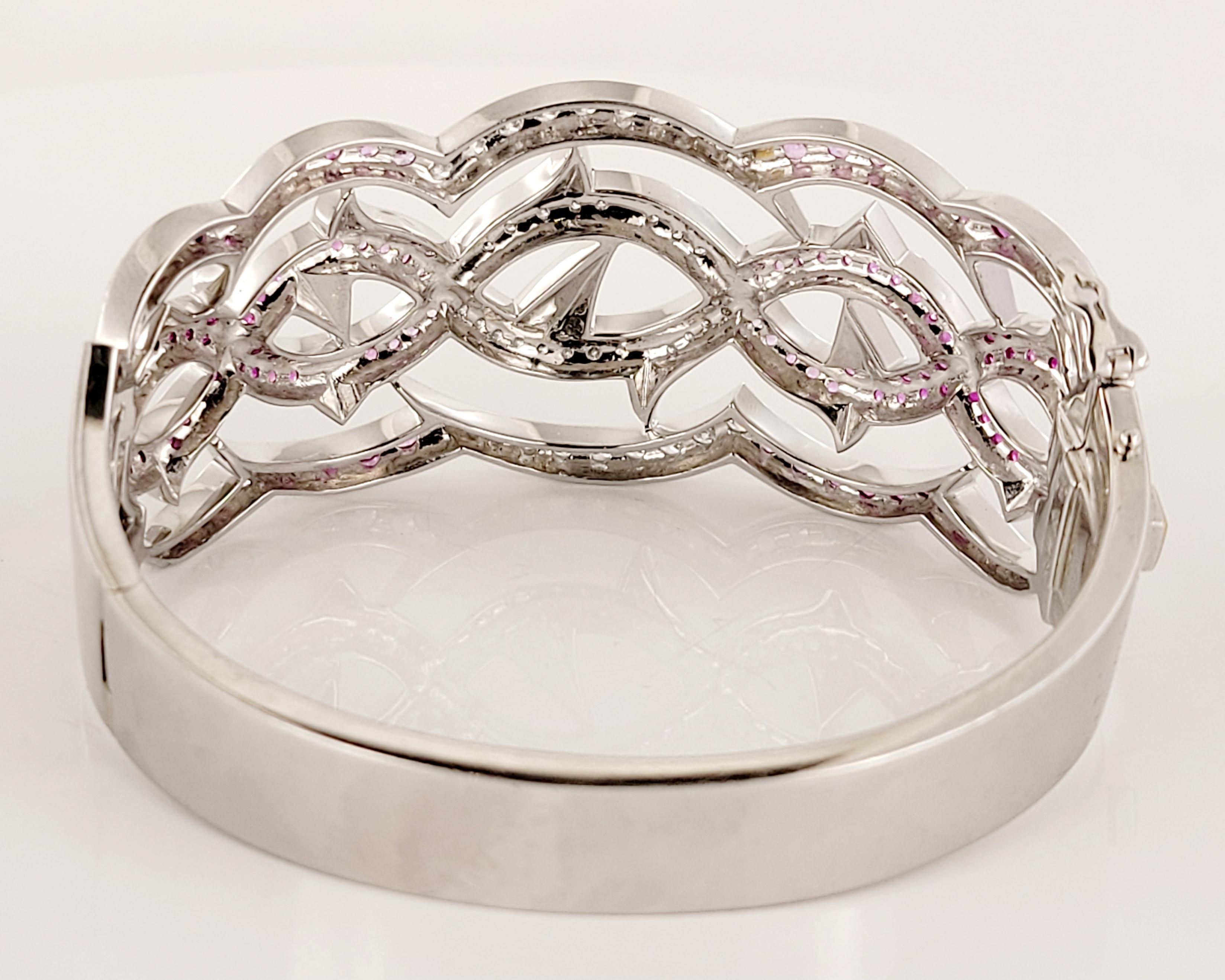 Round Cut Vintage Elegant Bangle Designed by Stephan Webster Thorn Hinged Cuff Bracelet Co For Sale