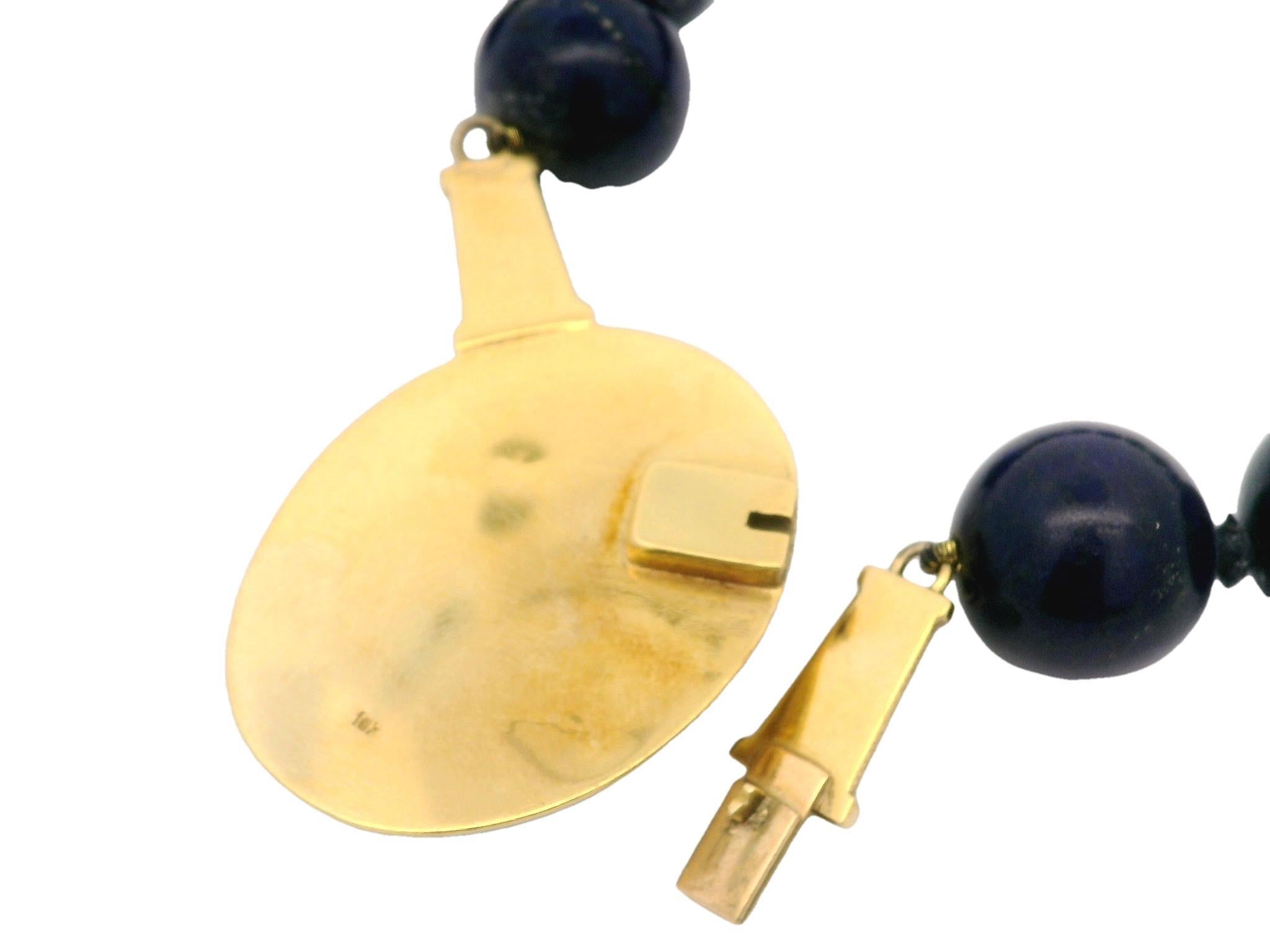 Vintage Elegant GIA Lapis Oval & Bead 16