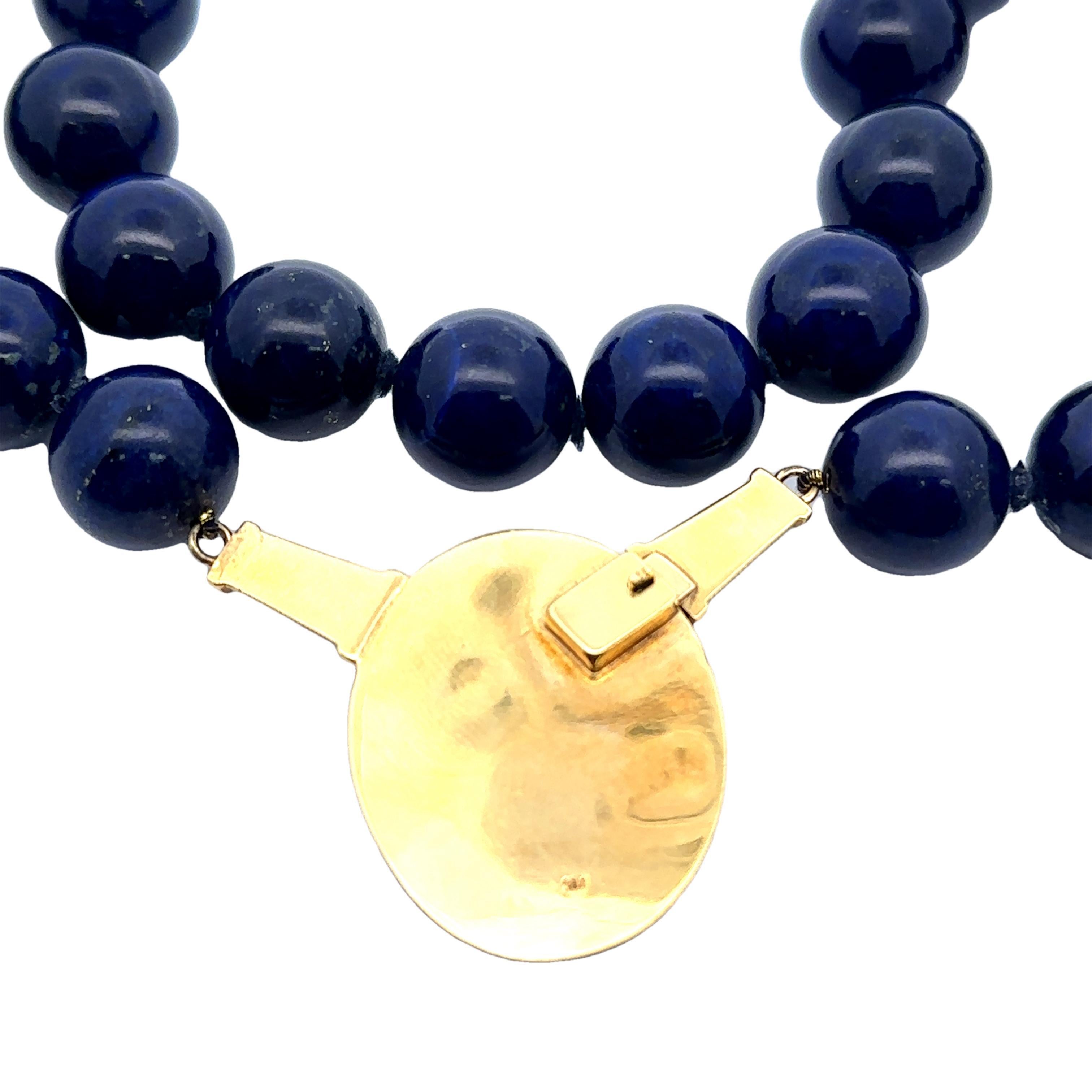 Vintage Elegant GIA Lapis Oval & Bead 16