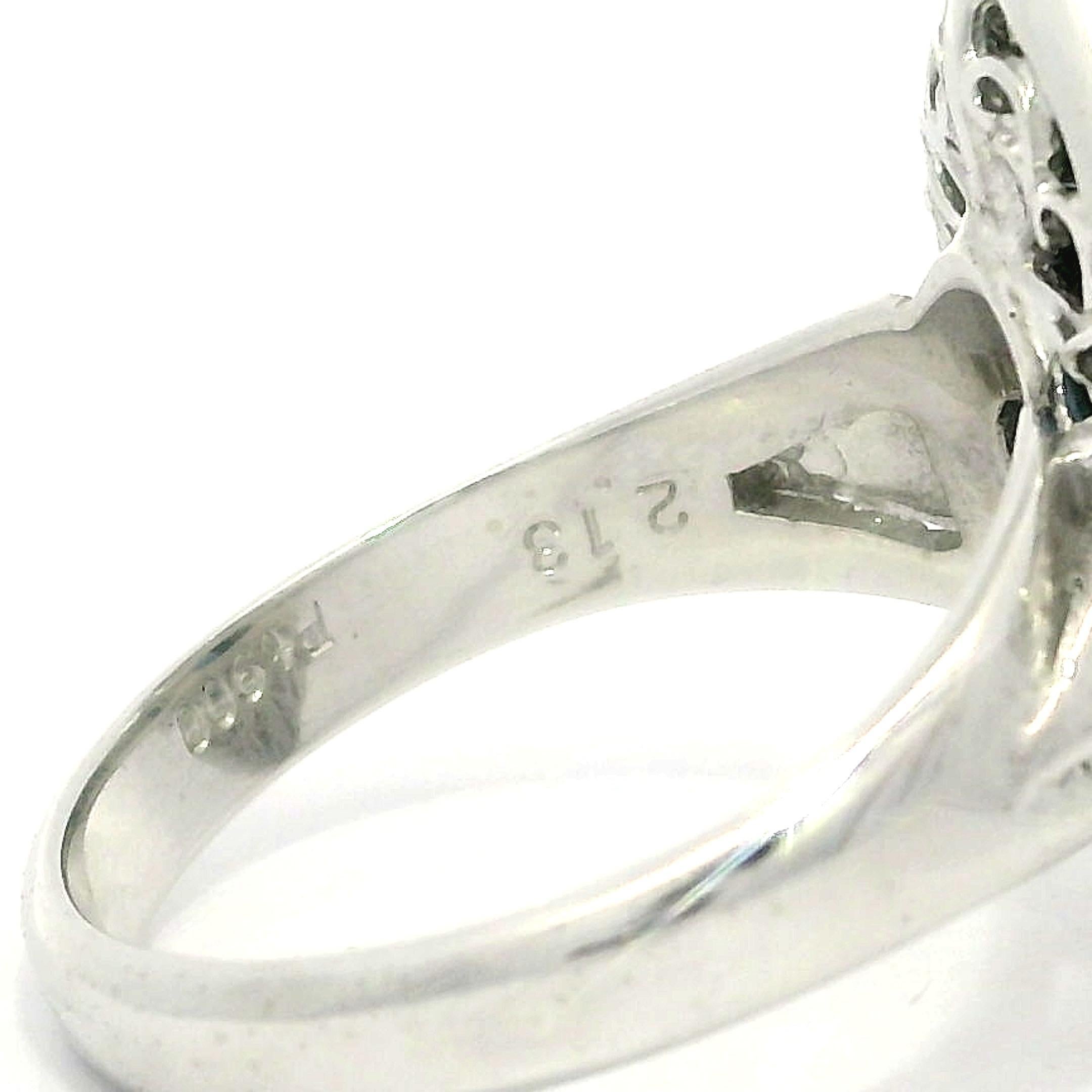 Vintage Elegant Platin GIA 2.99ctw Oval Sapphire & Diamant Ballerina Ring im Angebot 1