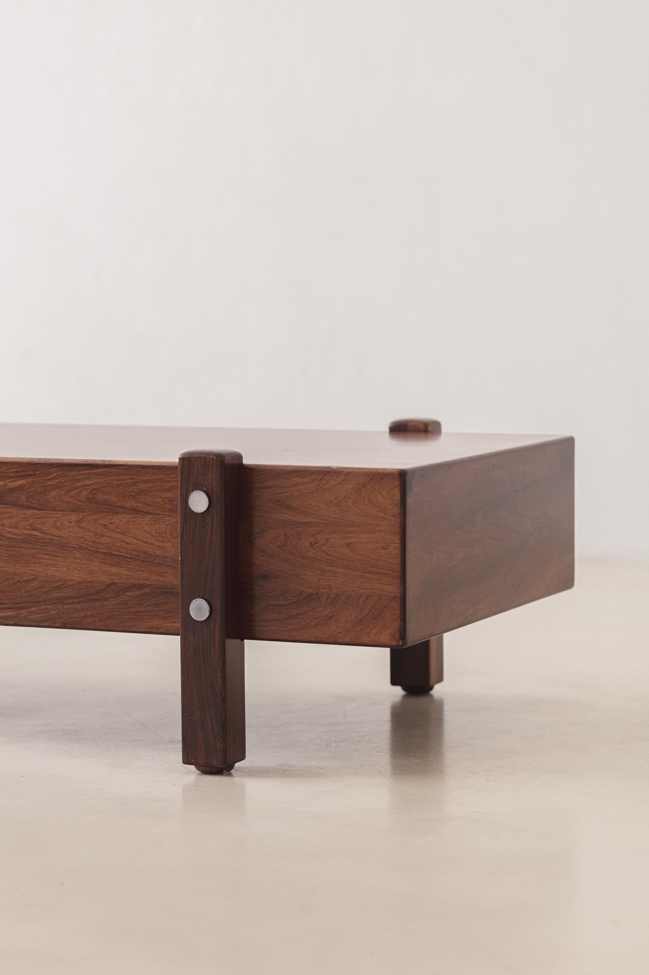 Mid-Century Modern Vintage Eleh Bench by Sergio Rodrigues, Rosewood, 1960s, Brazilian Midcentury For Sale