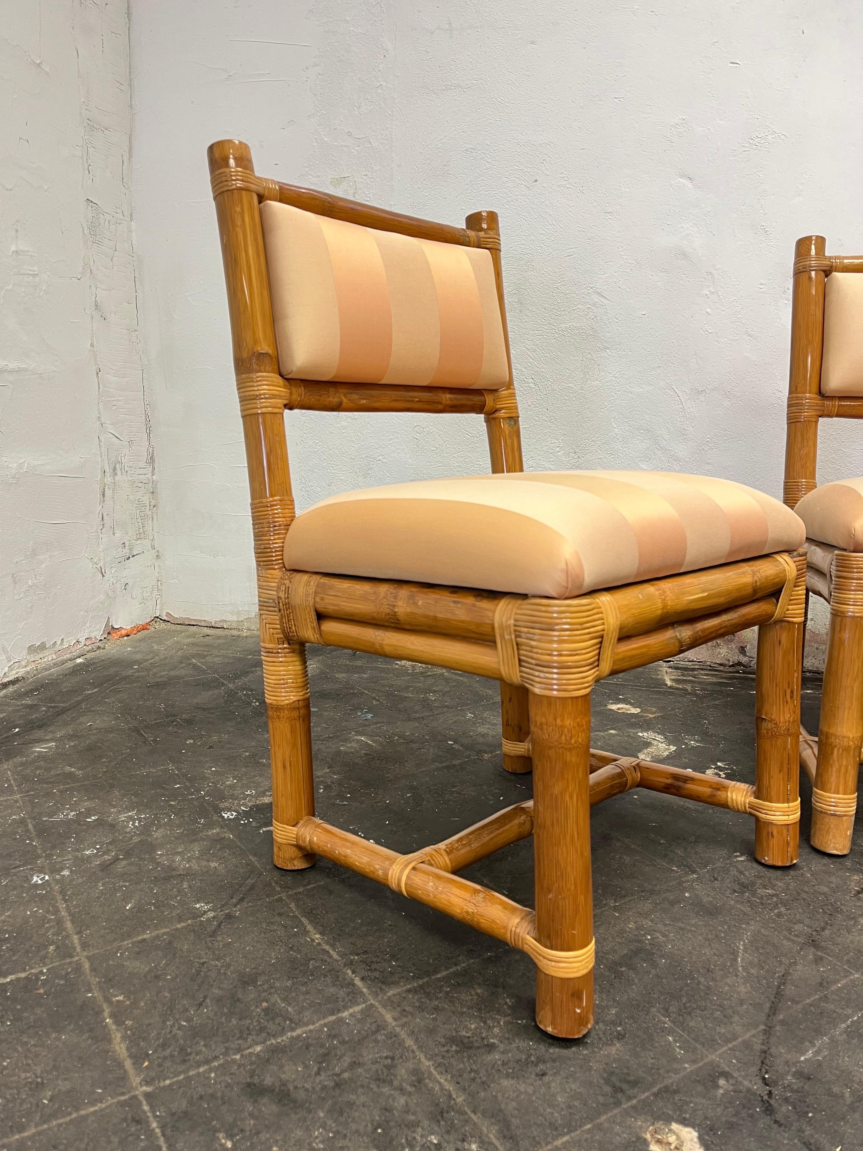 Mid-Century Modern Vintage Elephant Bamboo Dining Chairs For Sale