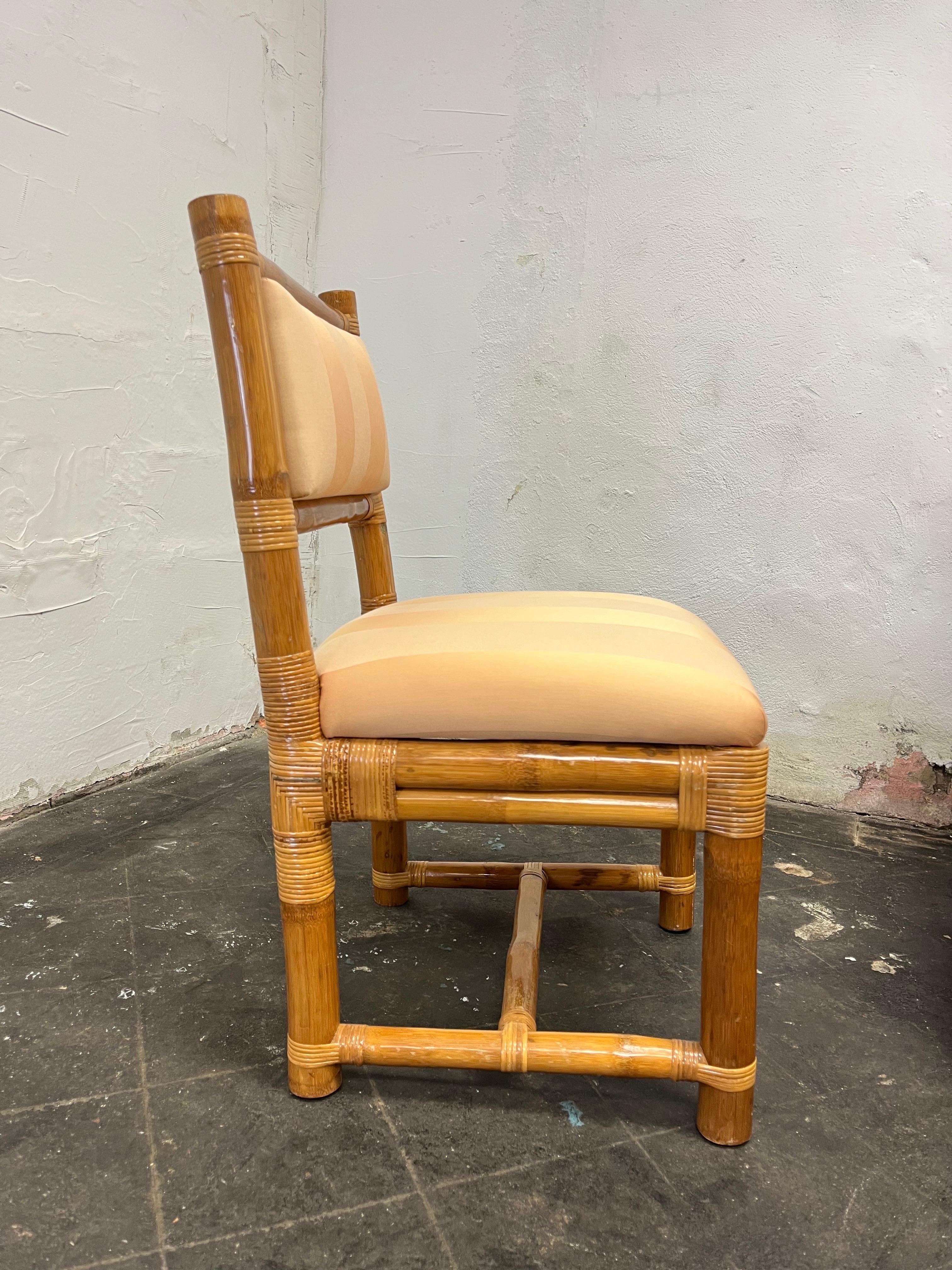 Vintage Elephant Bamboo Dining Chairs In Good Condition For Sale In W Allenhurst, NJ