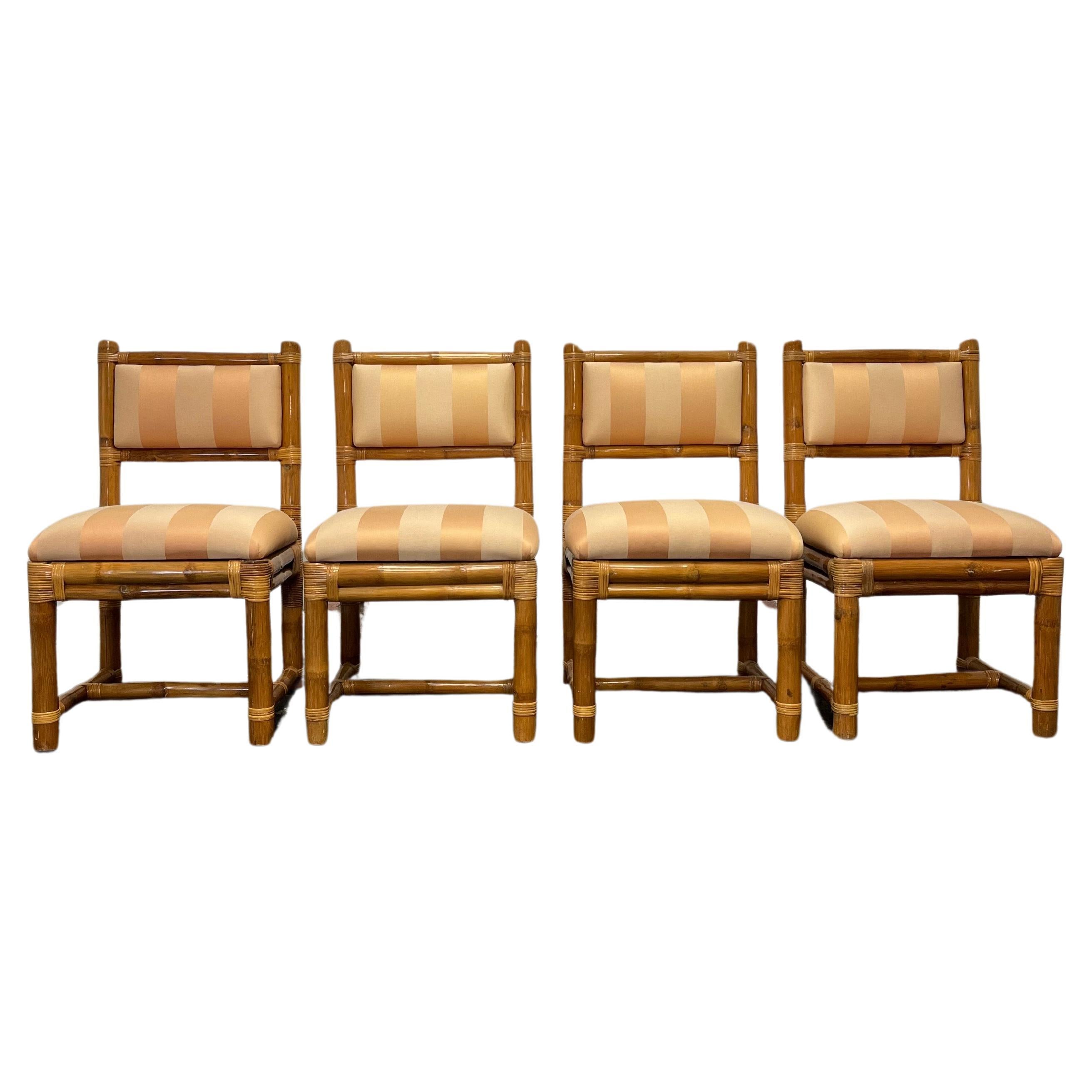 Vintage Elephant Bamboo Dining Chairs
