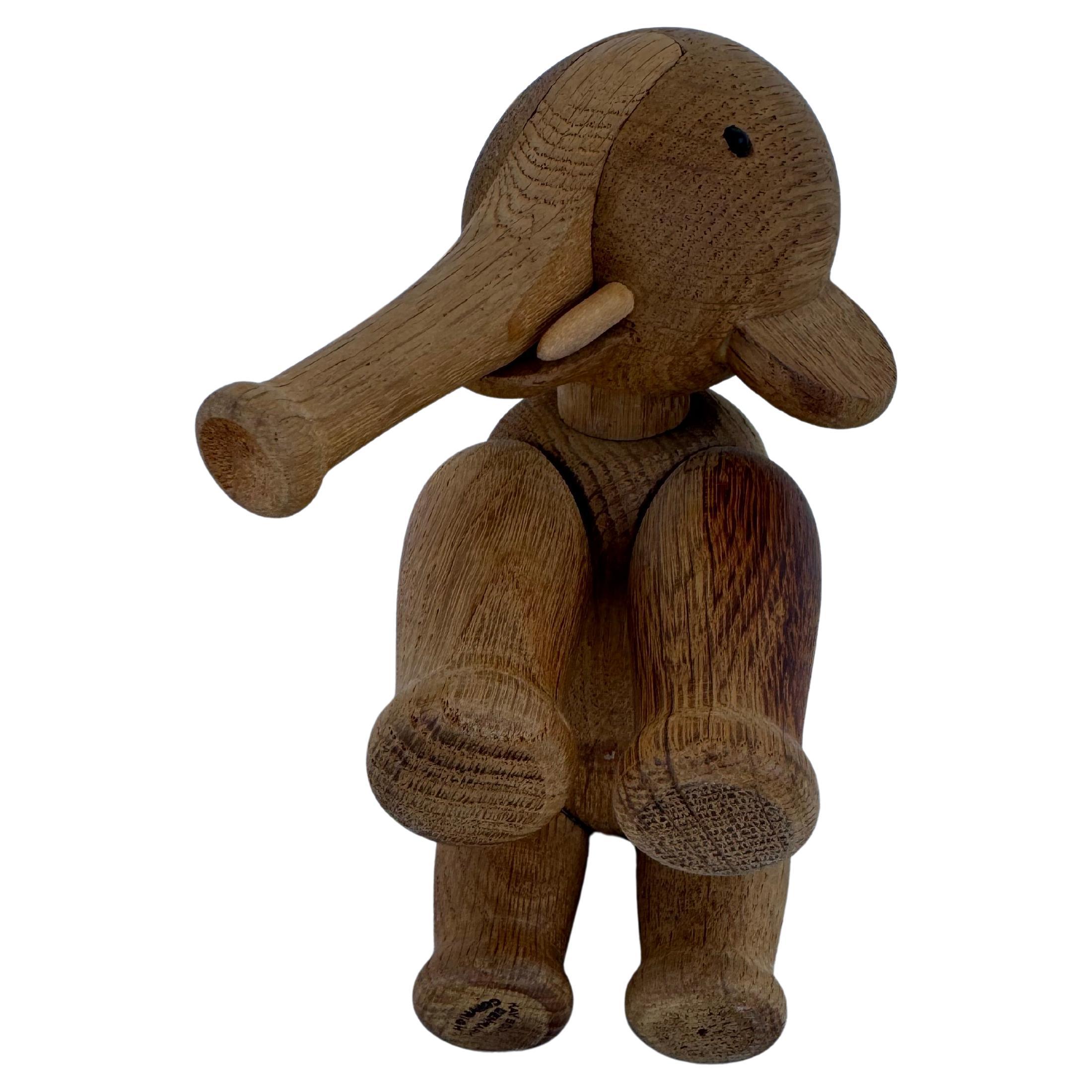 Vintage Wood Articulated Elephant by Kay Bojesen. Made in Denmark.