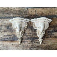 Soportes de pared vintage con motivo de elefante - Un par