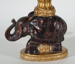 Vintage Elephant Table Lamp in Style of Maitland Smith