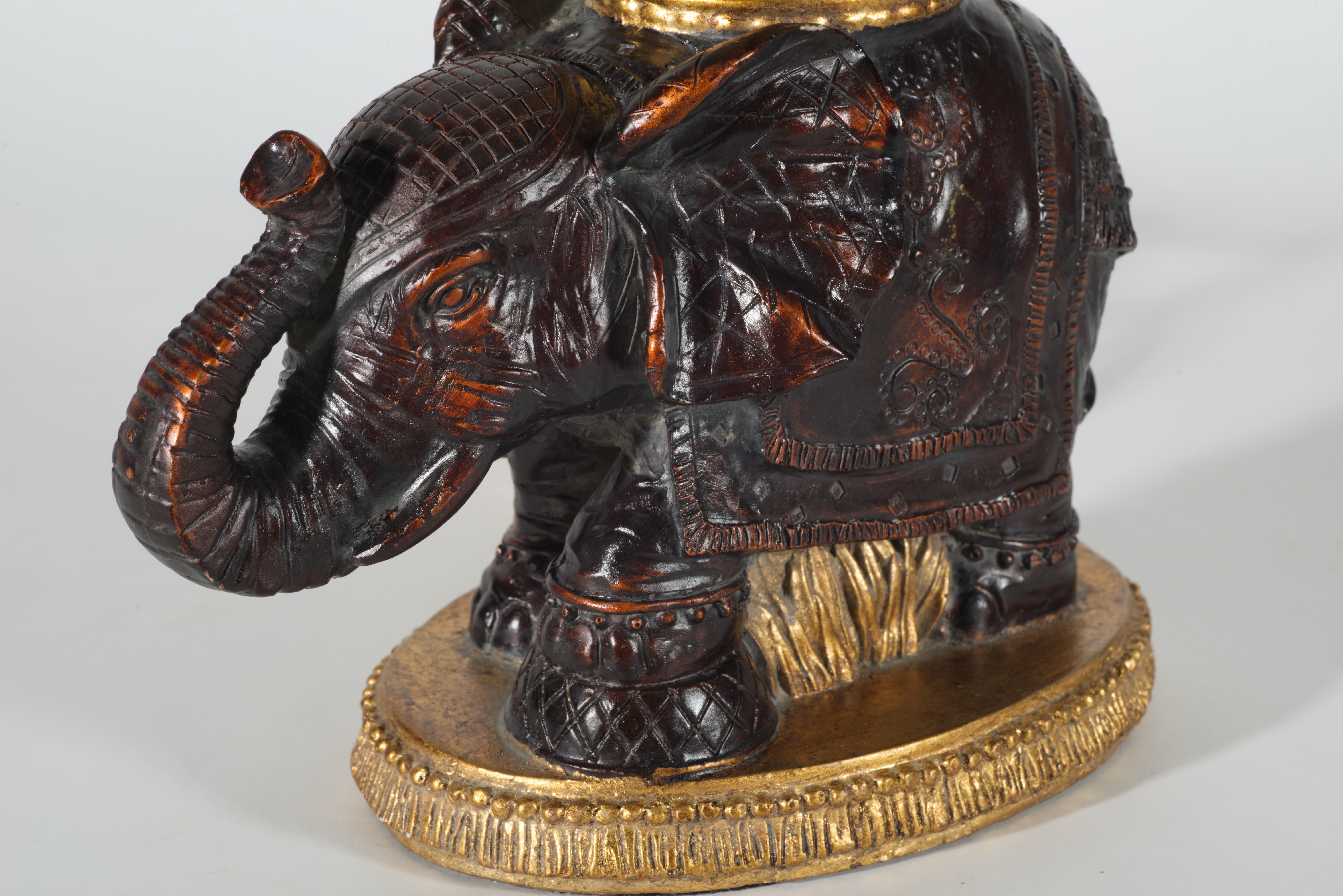 Victorian Vintage Elephant Table Lamp in Style of Maitland Smith For Sale