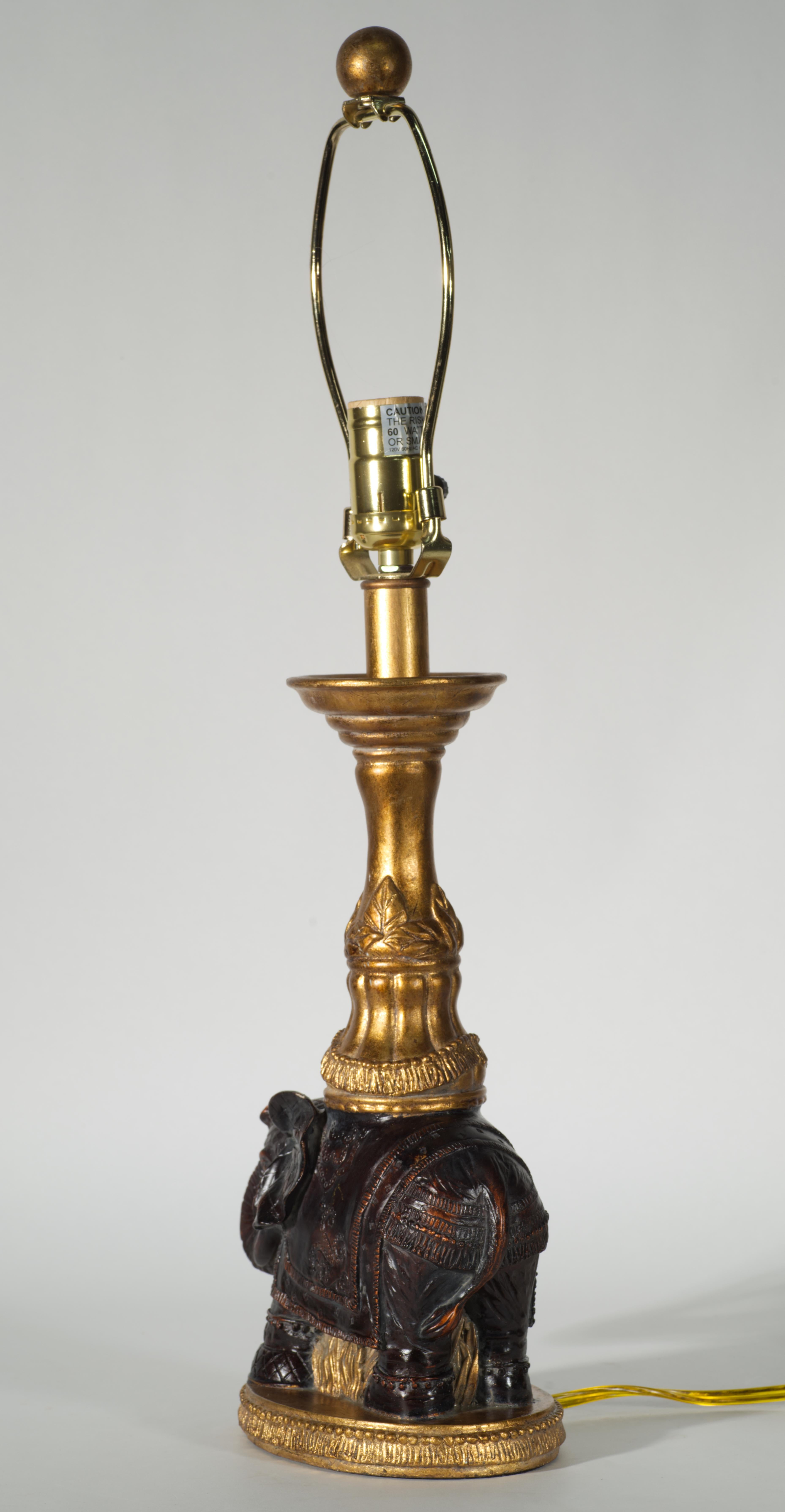 Vintage Elephant Table Lamp in Style of Maitland Smith For Sale 2
