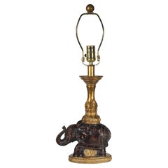 Vintage Elephant Table Lamp in Style of Maitland Smith