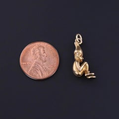 Vintage Mid-Century Elf Charm of 10k Gold, Circa 1950