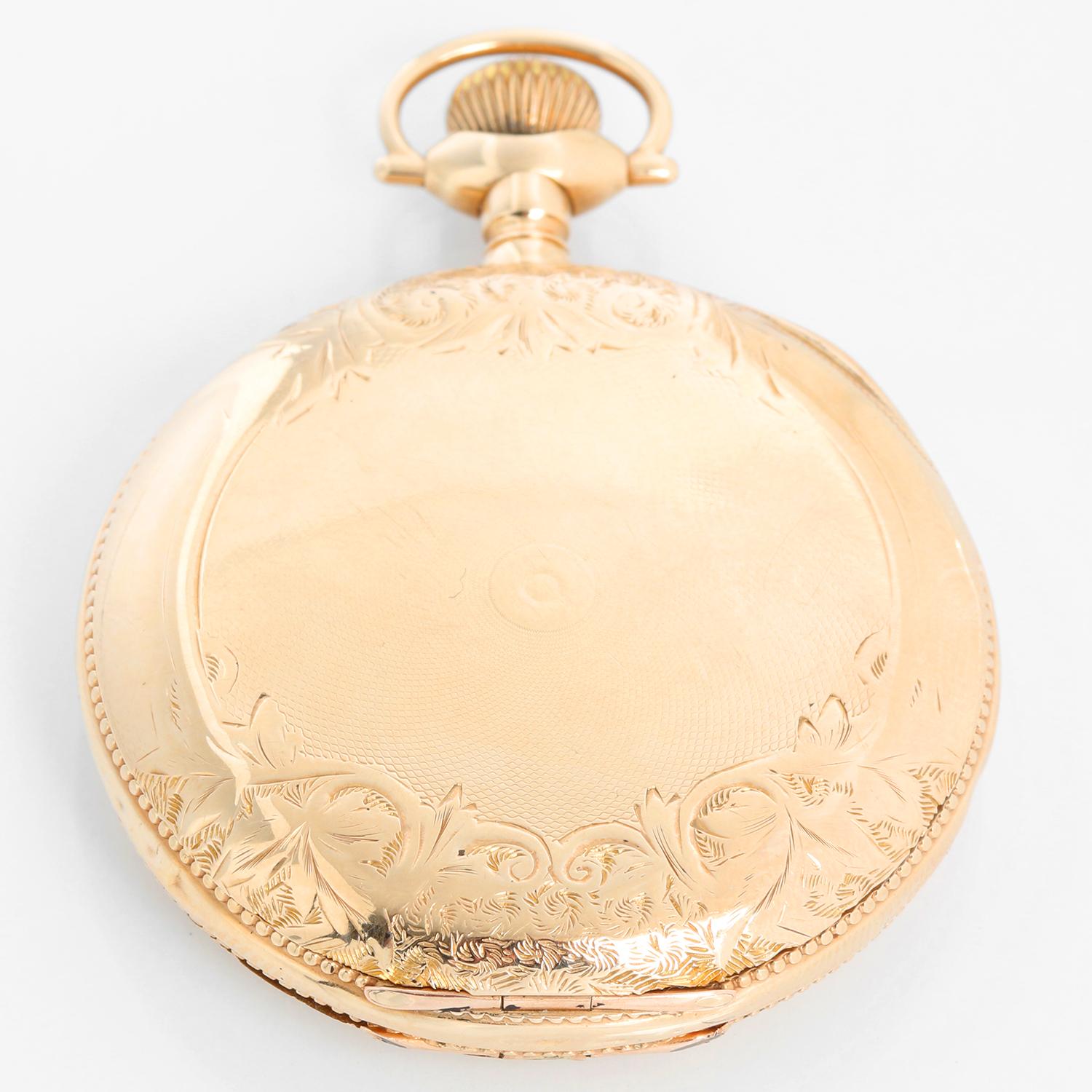 Men's Vintage Elgin 14K Yellow Gold  165 Pocket Watch For Sale