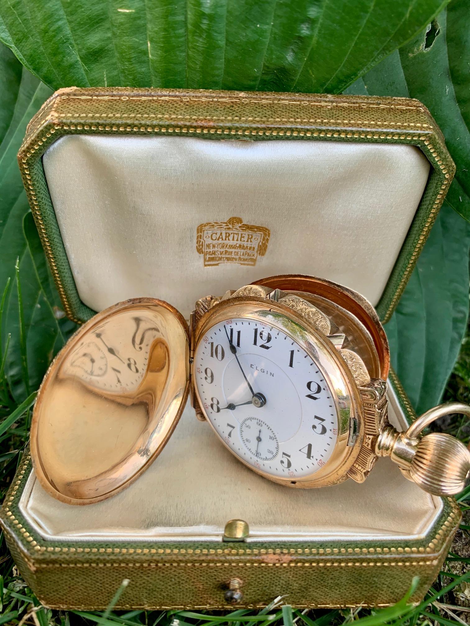 Vintage Elgin 21 Jewel Multi-Color 14 Karat Pocket Watch 4