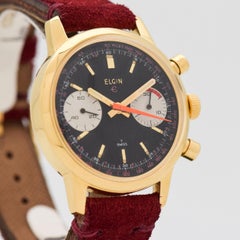 Vintage Elgin Chronograph Yellow Gold-Plated and Base Metal Watch, 1970s