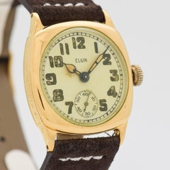 Vintage Elgin Cushion-Shaped 10 Karat Yellow Gold Filled Watch, 1925
