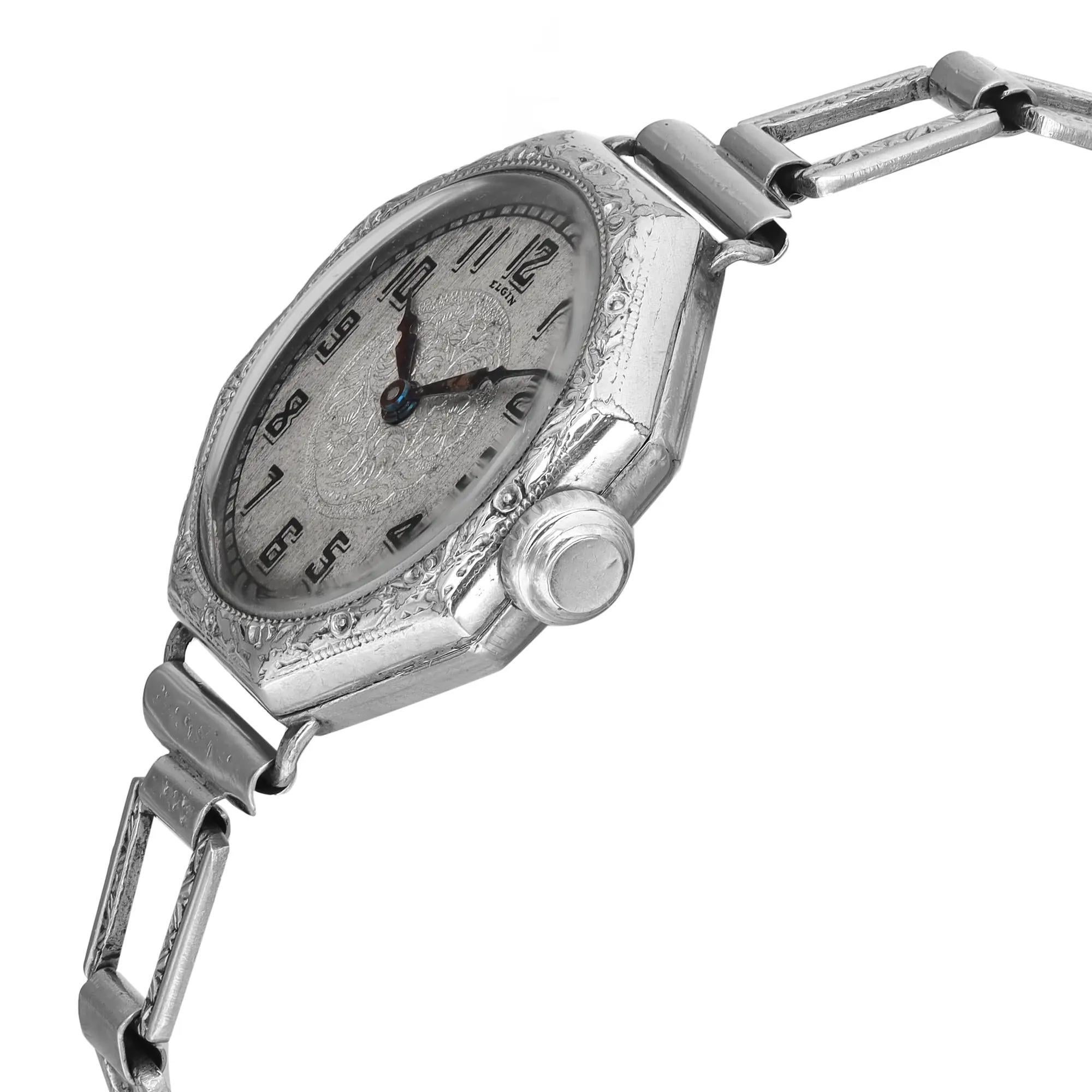 elgin silver watch