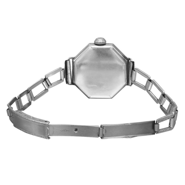 Montre-Bracelet Femme Vintage Elgin - Cadran Décoré D'Étoiles Octogonales - Occasion (État à Vérifier)