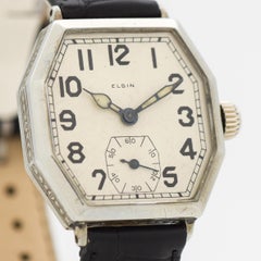Vintage Elgin Octagonal-Shaped Nickle Watch, 1928