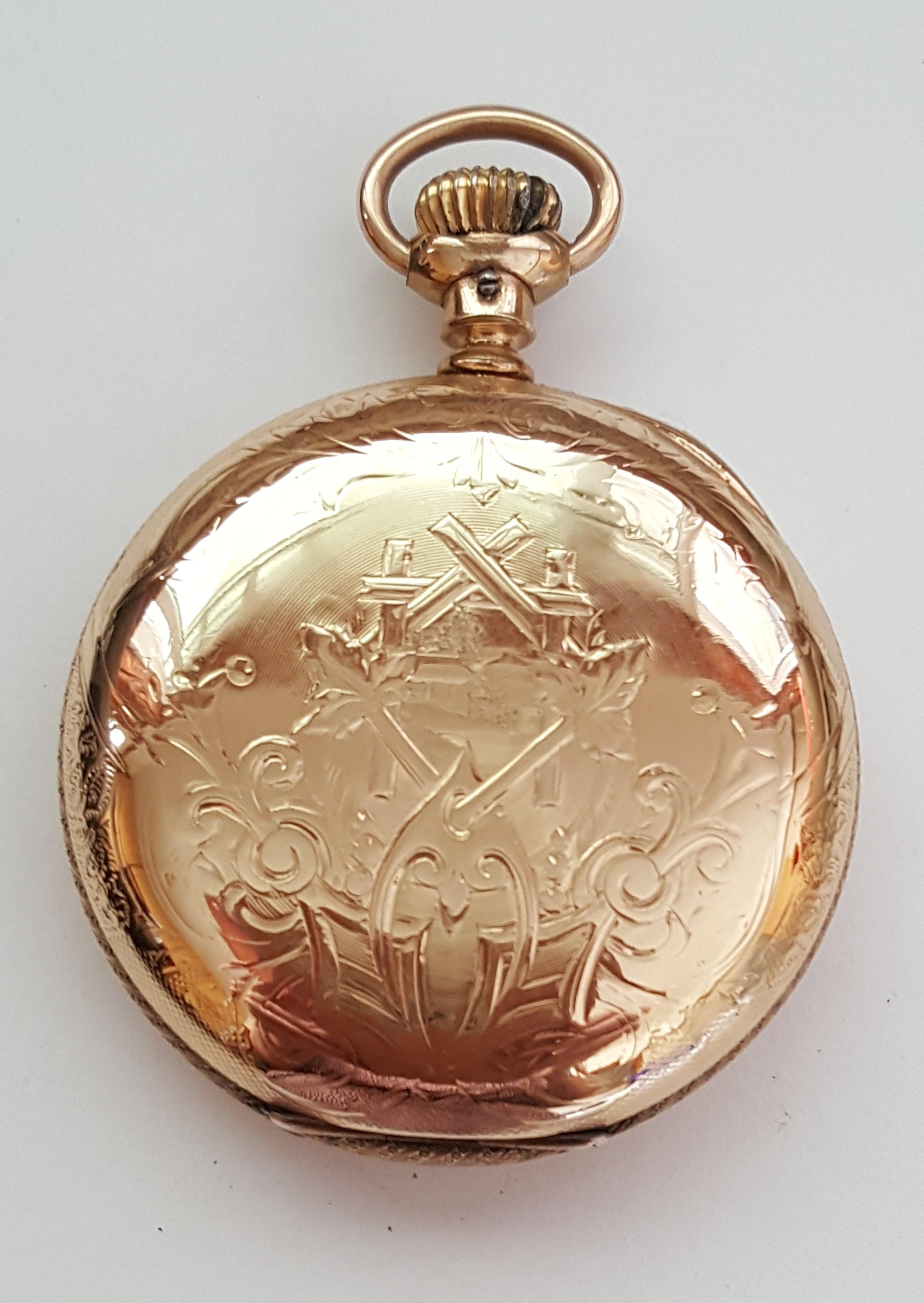 Vintage Elgin Pocket Watch, Yellow Gold Plated, 52 mm Case, Year 1893, Seven Jewel, Size 16s, Model 3, Grade 114, Very Good Condition, Grade: 114. 
This watch is not working and is sold as is. Plastic crystal is in very good condition, white face,