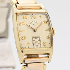 Vintage Elgin Rectangular-shaped 14 Karat Yellow Gold Filled Watch, 1949