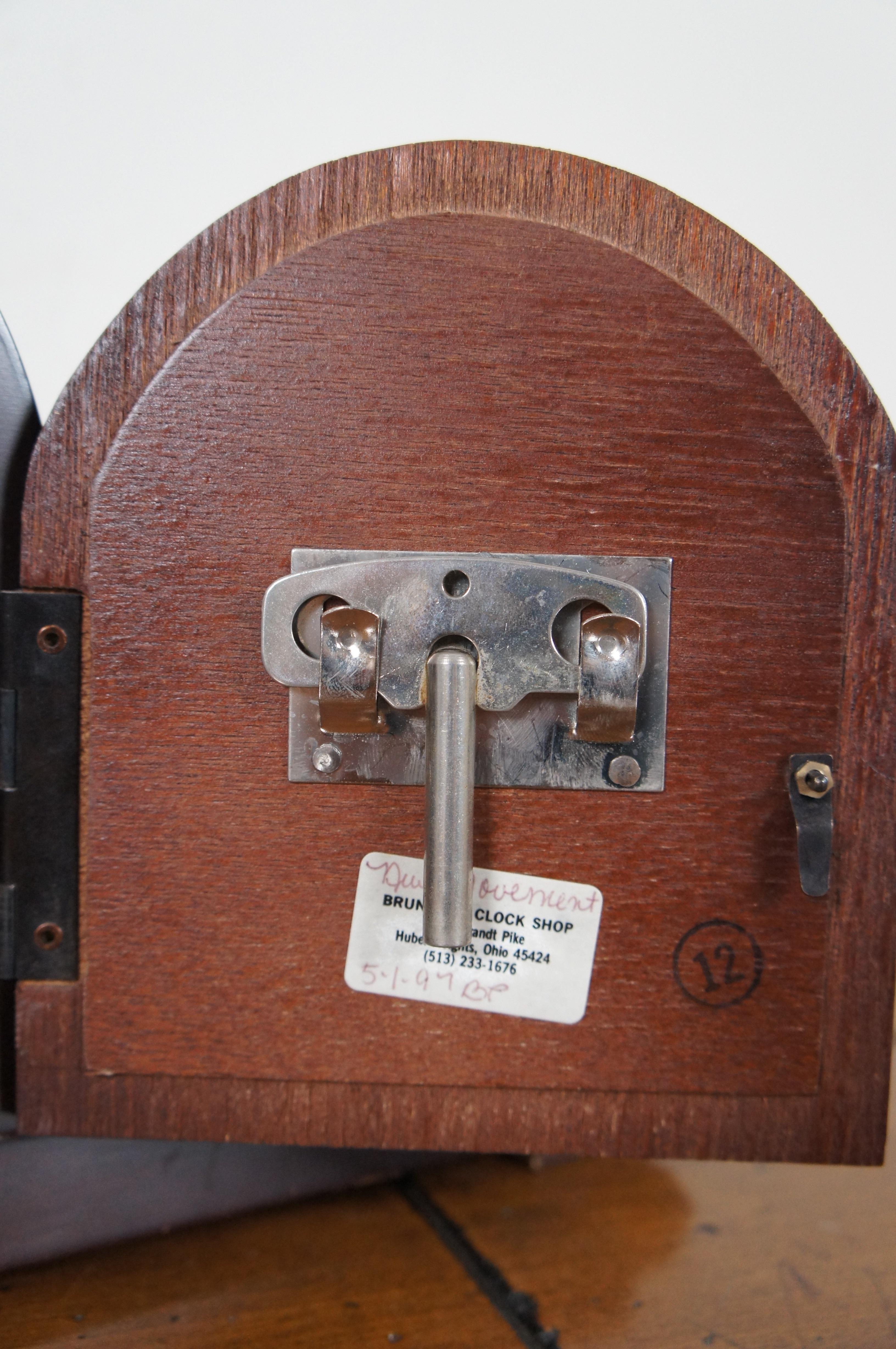 Vintage Elgin Welby Mahogany Humpback Mantel Clock Franz Hermle Germany 5