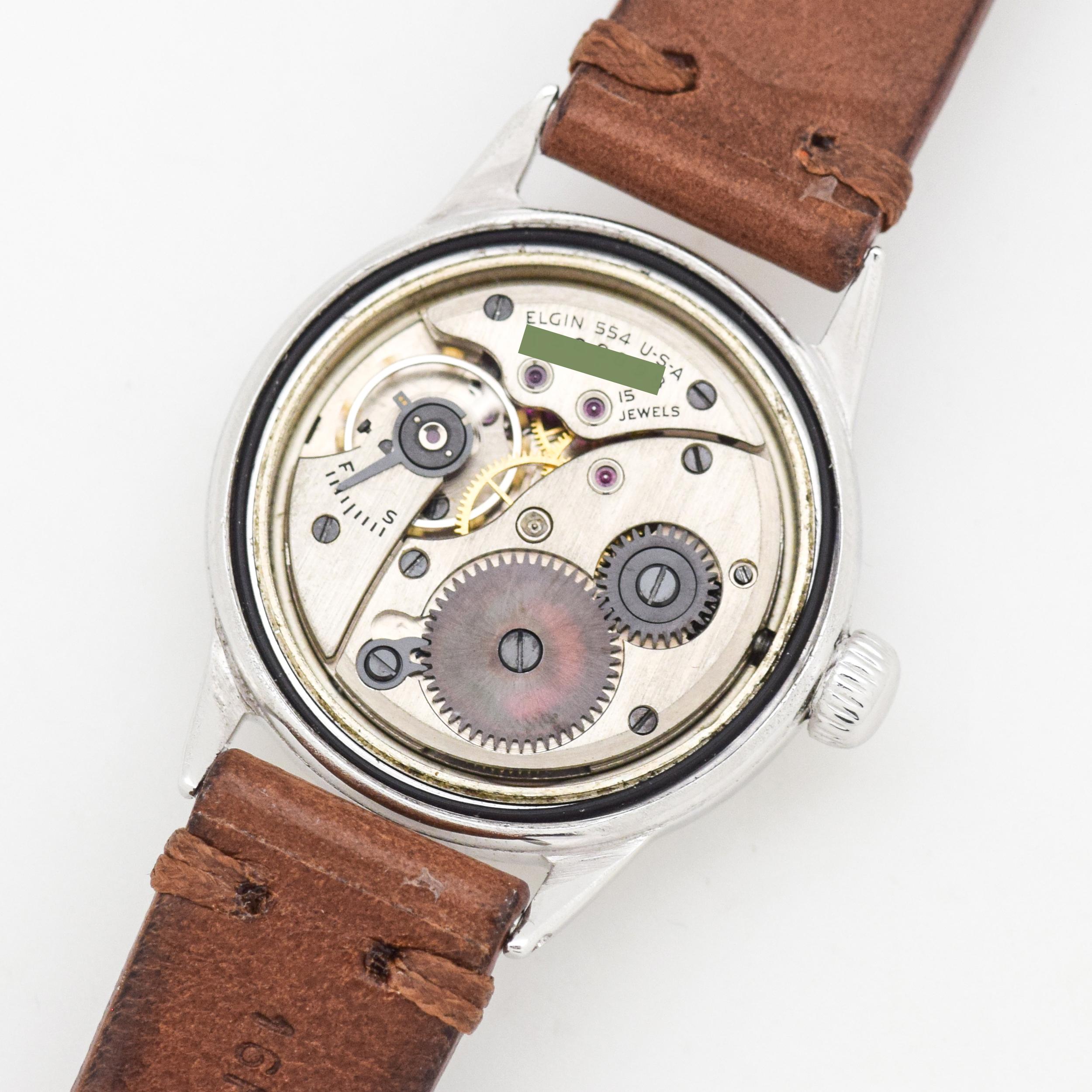 Vintage Elgin WWII-Era Military Base Metal Watch, 1944 For Sale 3
