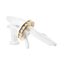 Vintage Elie Saab Gold Tone with Faux Pearls Bracelet, circa 2000s