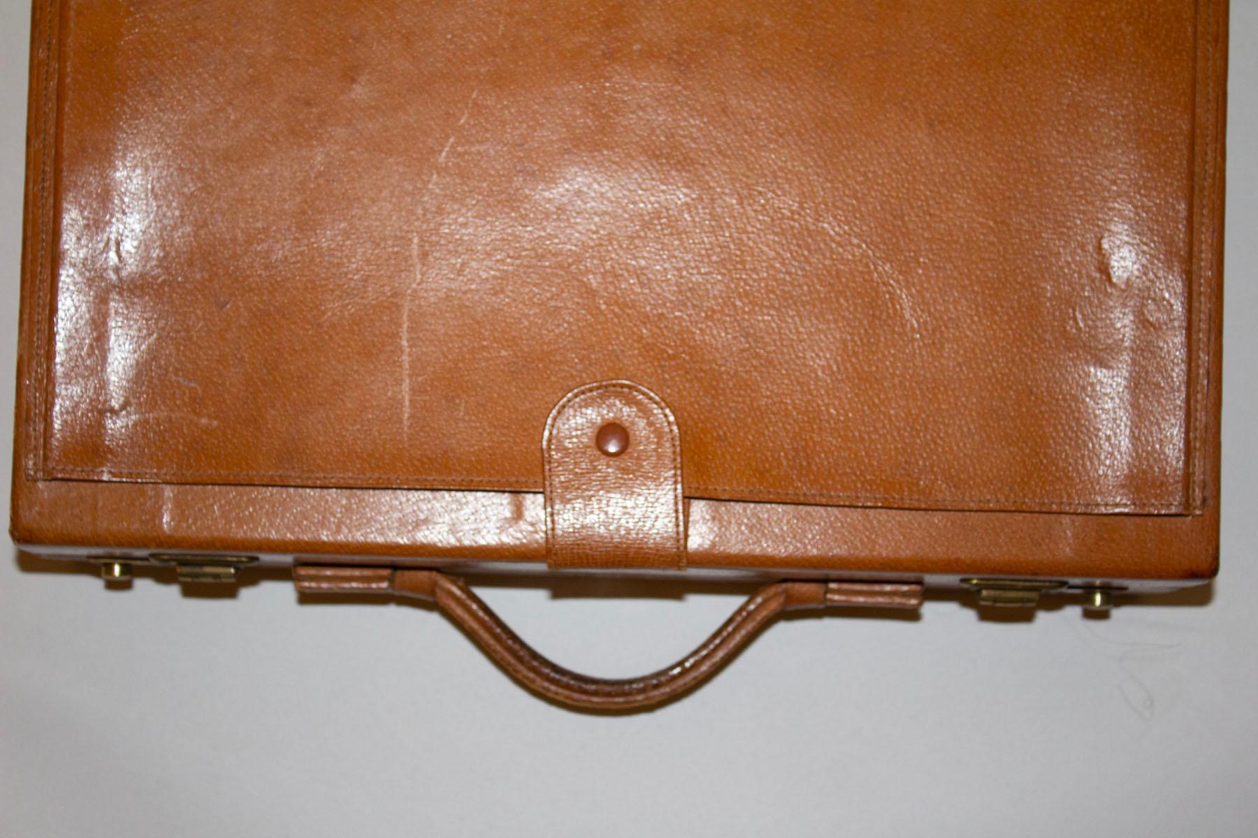 Brown Airway Presto Combo Lock briefcase