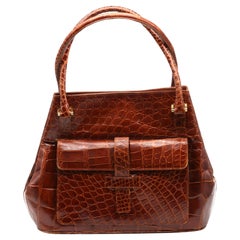 Vintage Elizabeth Brown Alligator Handbag