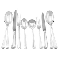 Vintage Elizabeth II Sterling Silver Canteen of Cutlery for Eight Persons