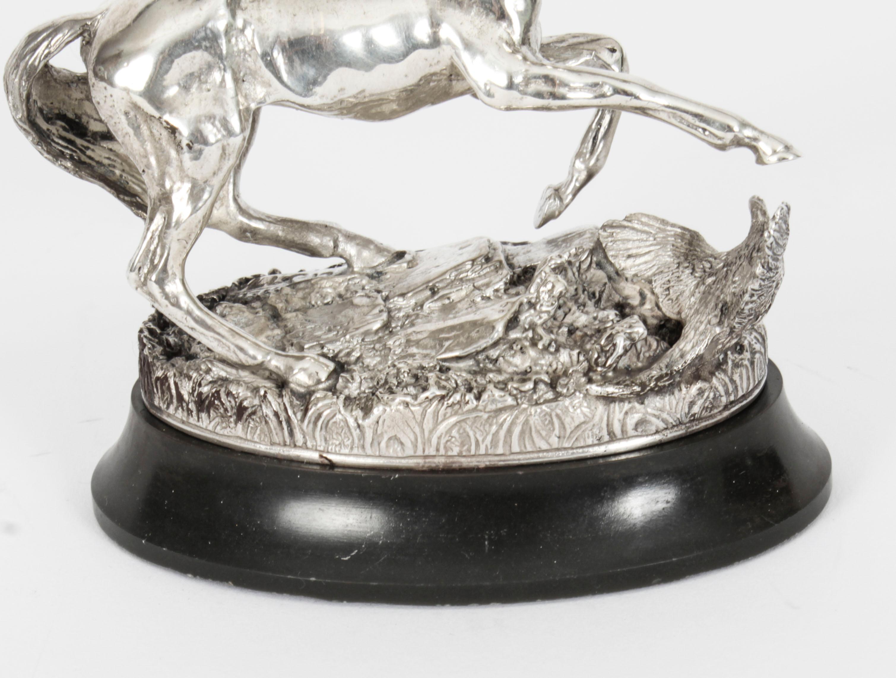 Vintage Elizabeth II Sterling Silver Figure of a Horse 1977 20th C For Sale 1