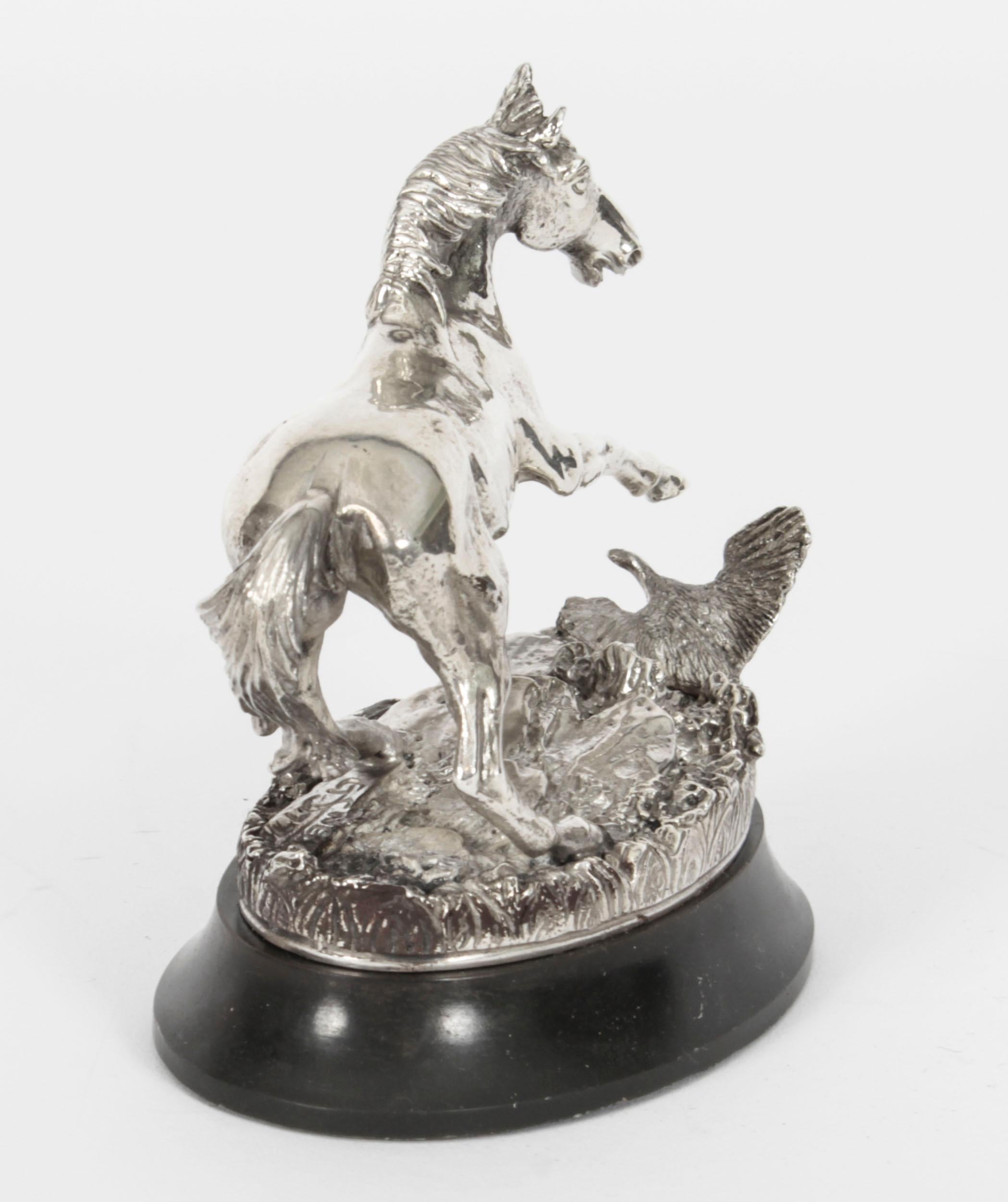 Vintage Elizabeth II Sterling Silver Figure of a Horse 1977 20th C For Sale 4