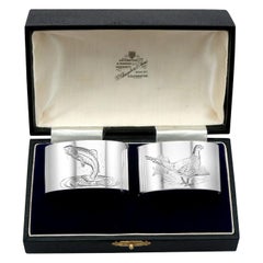 Serviergeschirrringe aus Sterlingsilber im Elizabeth-II-Stil