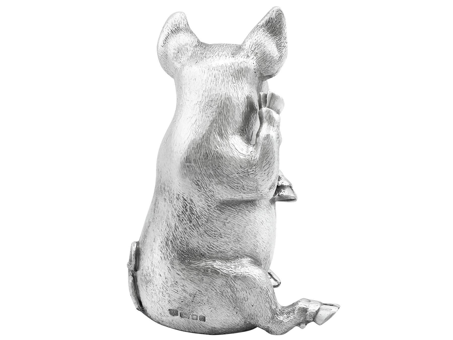 Vintage Sterling Silver Paperweight / Model of Pig For Sale 1