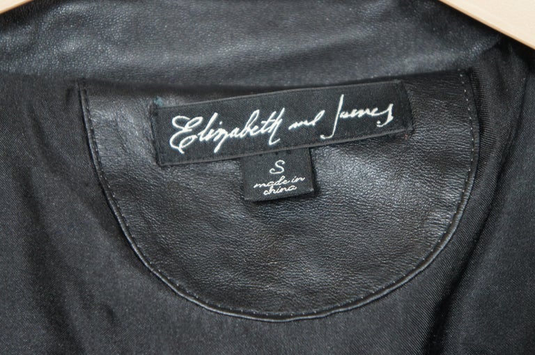Vintage Elizabeth and James Black Goat Rabbit Fur Lamb Leather Jacket