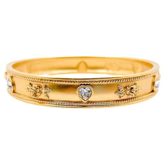 Vintage Elizabeth Taylor Kristallherzen-Armreif 1980er Jahre im Zustand „Gut“ im Angebot in Wilmslow, GB