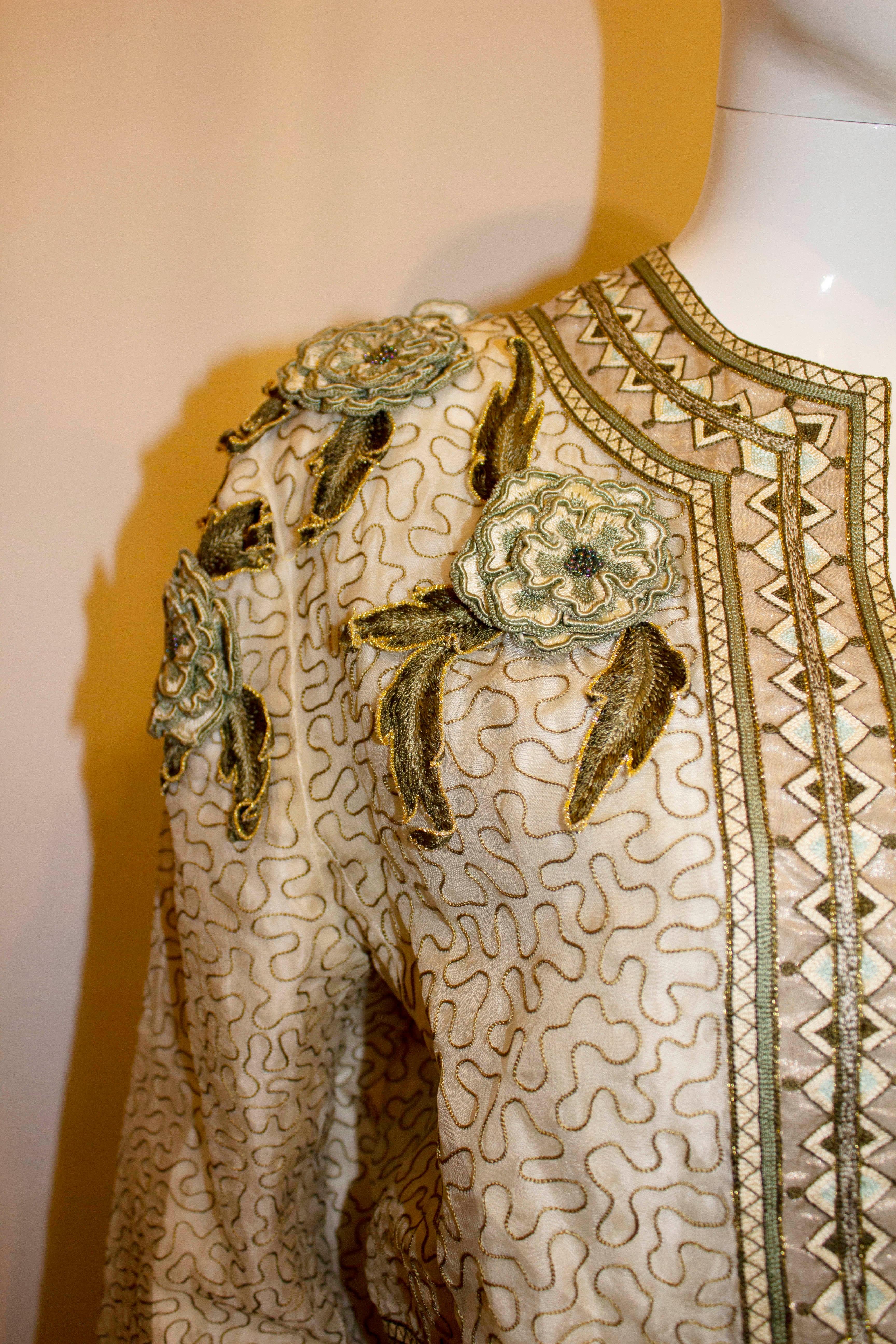 Women's Vintage Ella Saint Silk Jacket with Embellishment For Sale