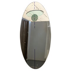 Vintage Elliptical Mirror, 1970s