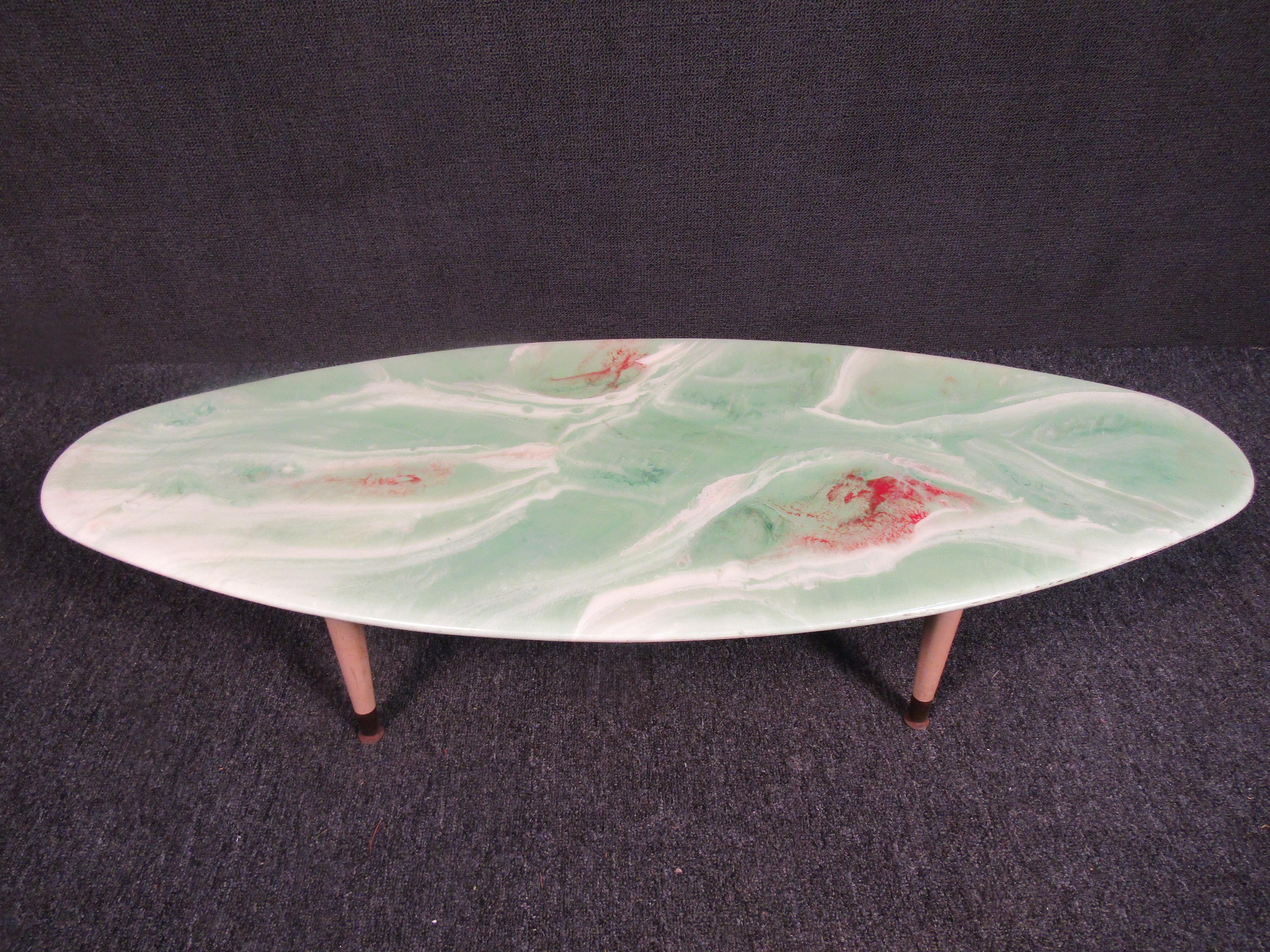 Vintage Elliptical Swirl Resin Table 6