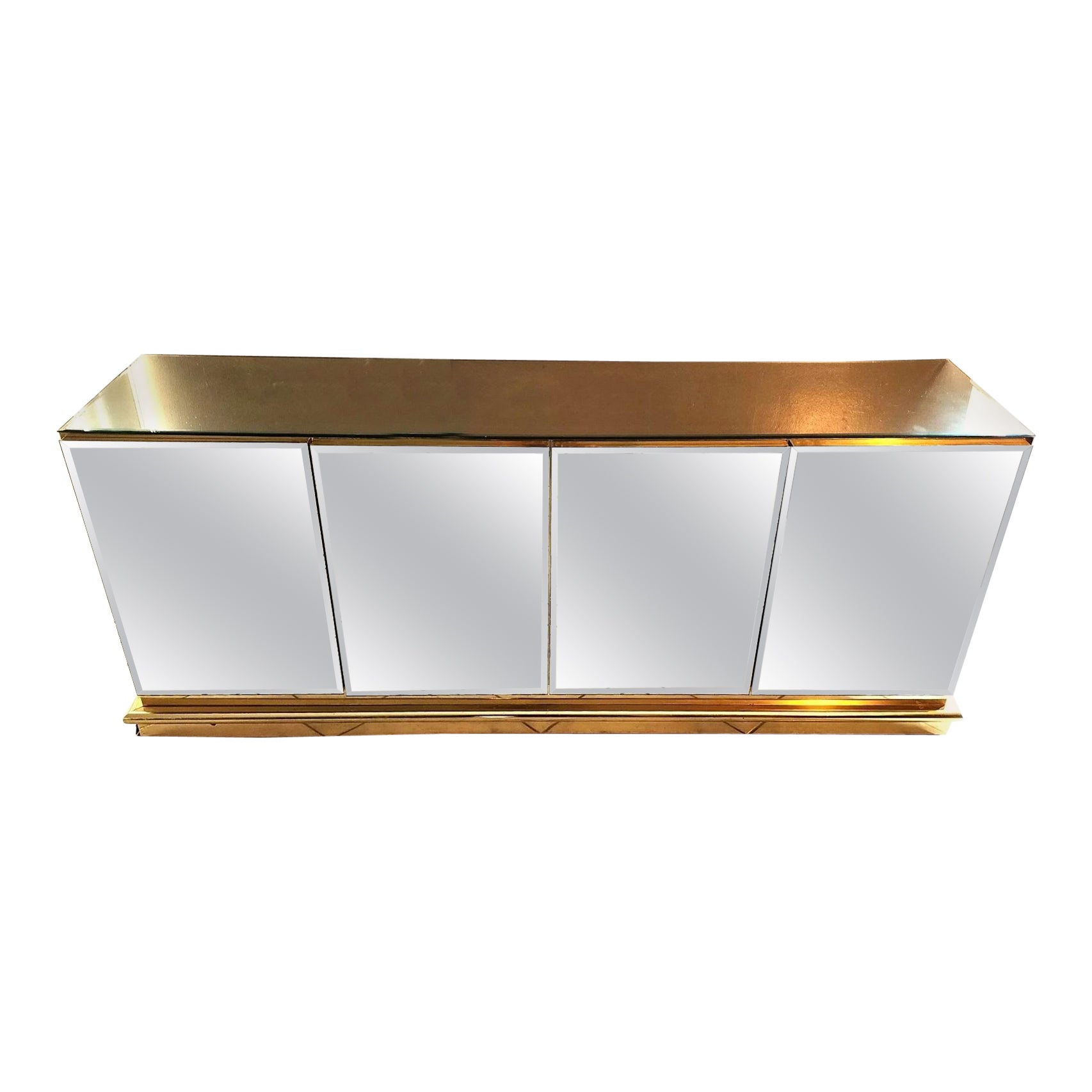 Vintage Ello Style Mirrored Buffet Sideboard For Sale