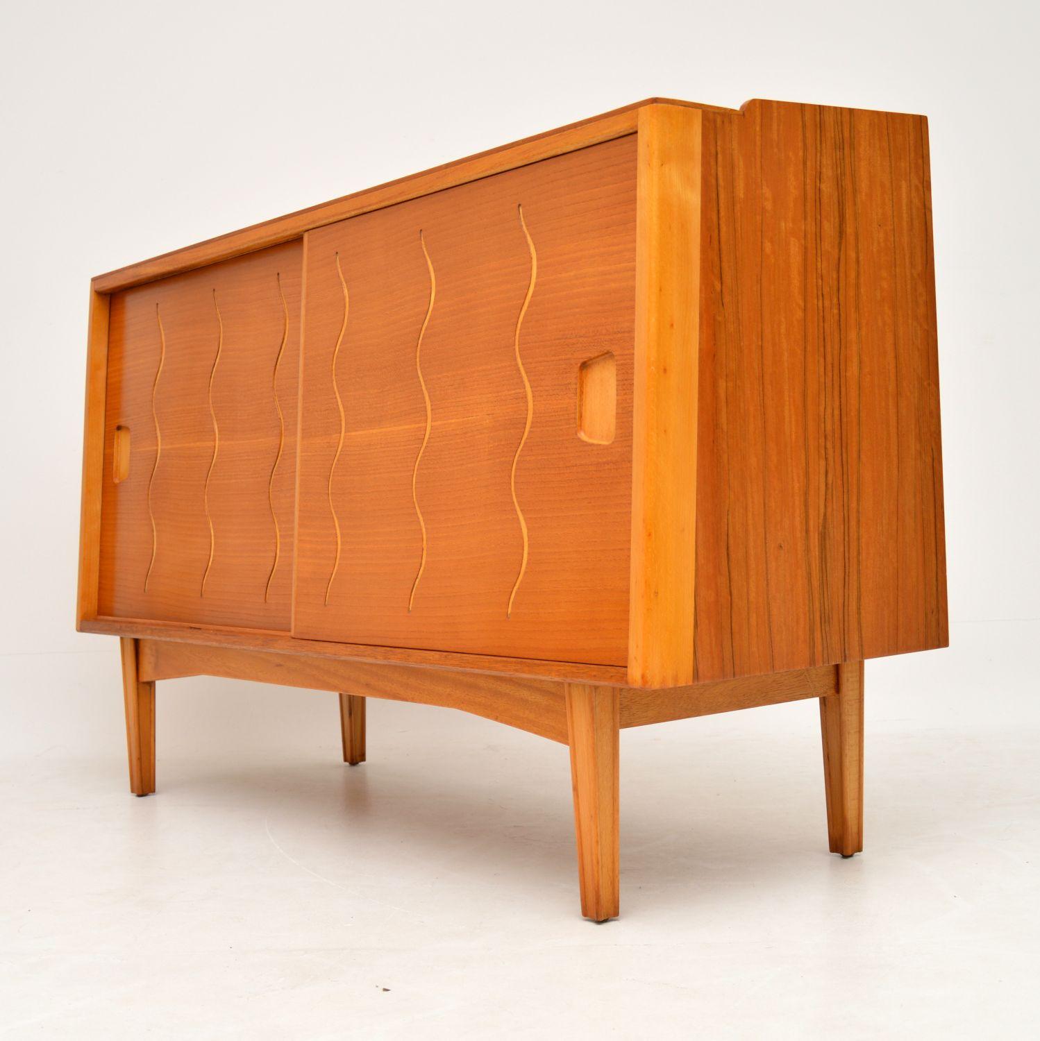 English Vintage Elm and Walnut Sideboard by Ian Audley for GW Evans For Sale