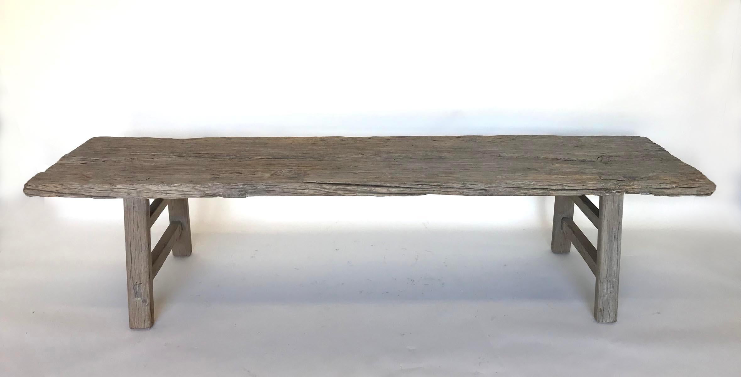 Rustic Vintage Elm Bench