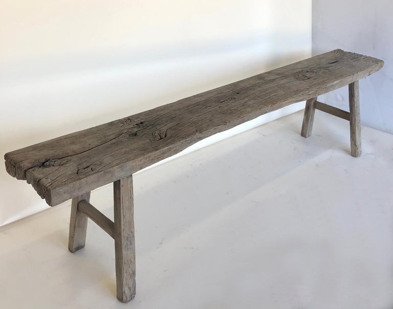 Vintage Elm Bench at 1stDibs