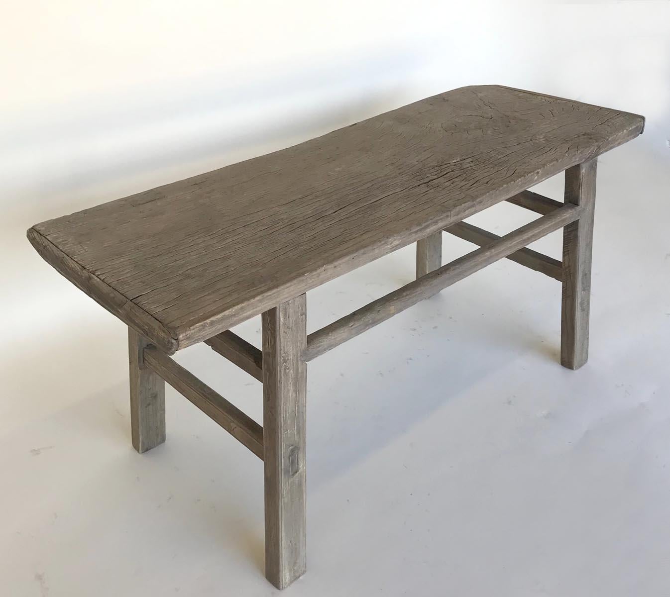 Chinese Vintage Elm Bench