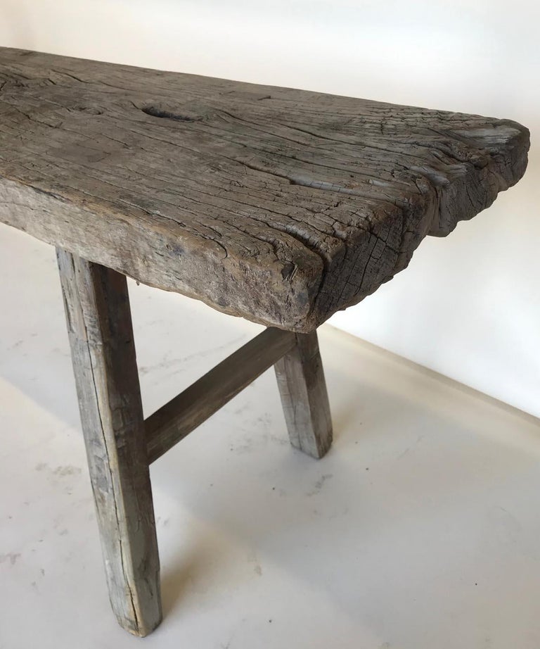 Vintage Elm Bench at 1stDibs