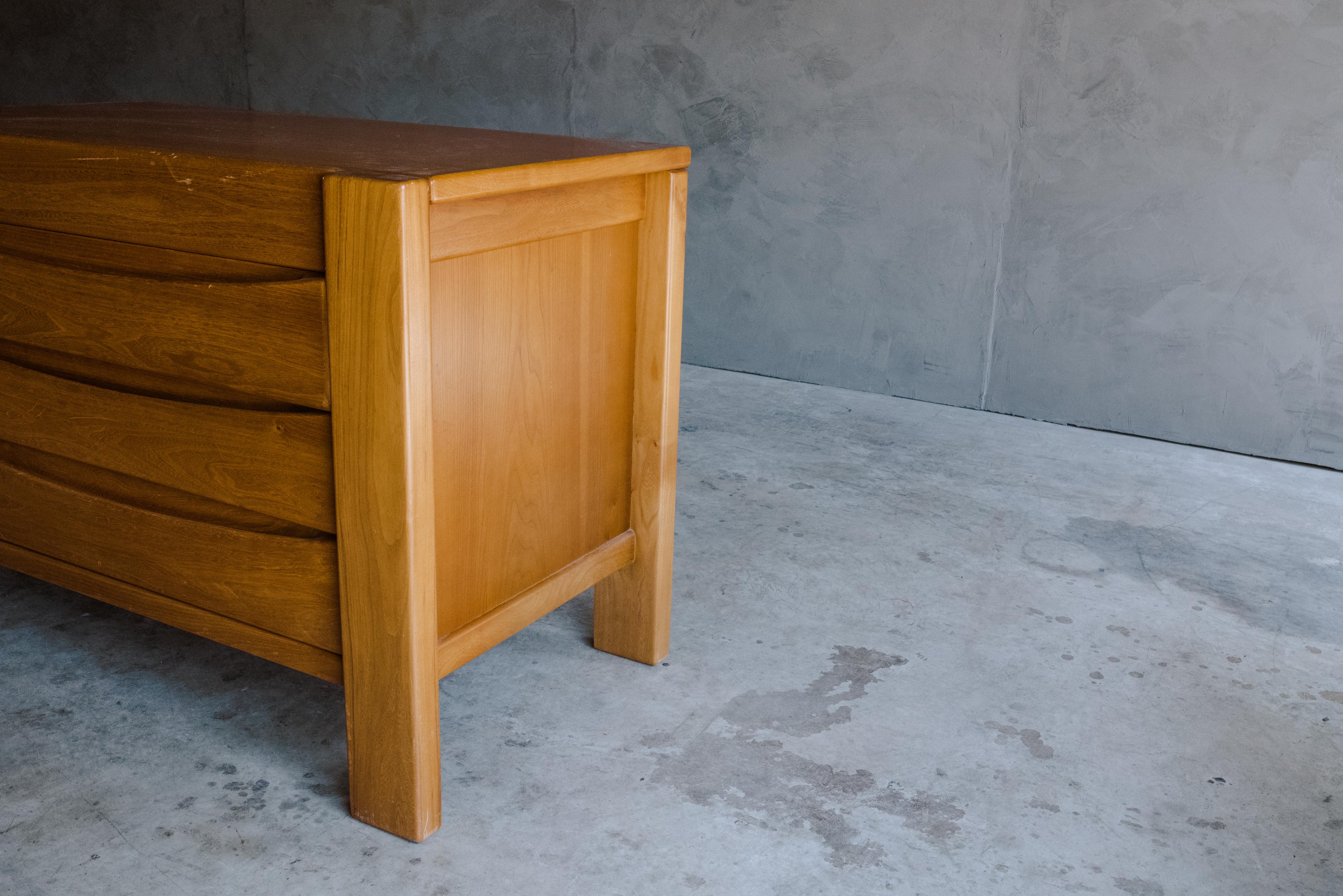 European Vintage Elm Chest of Drawers from France, Circa 1960