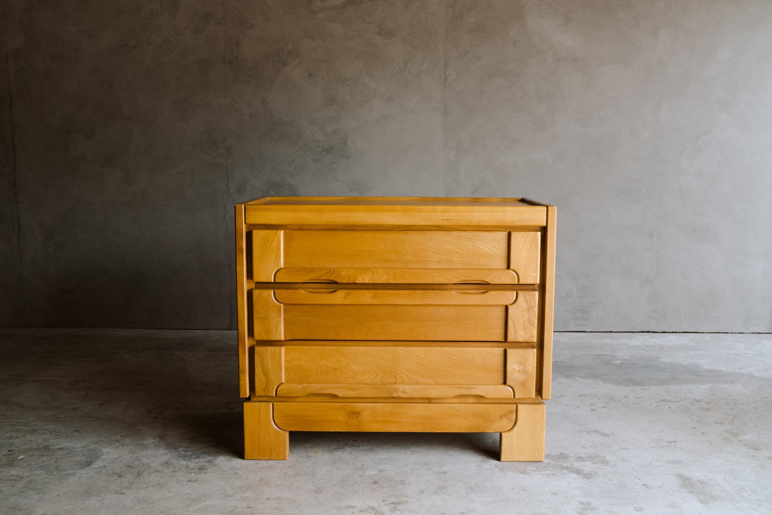 Vintage Elm Chest of Drawers from France, Circa 1960 2