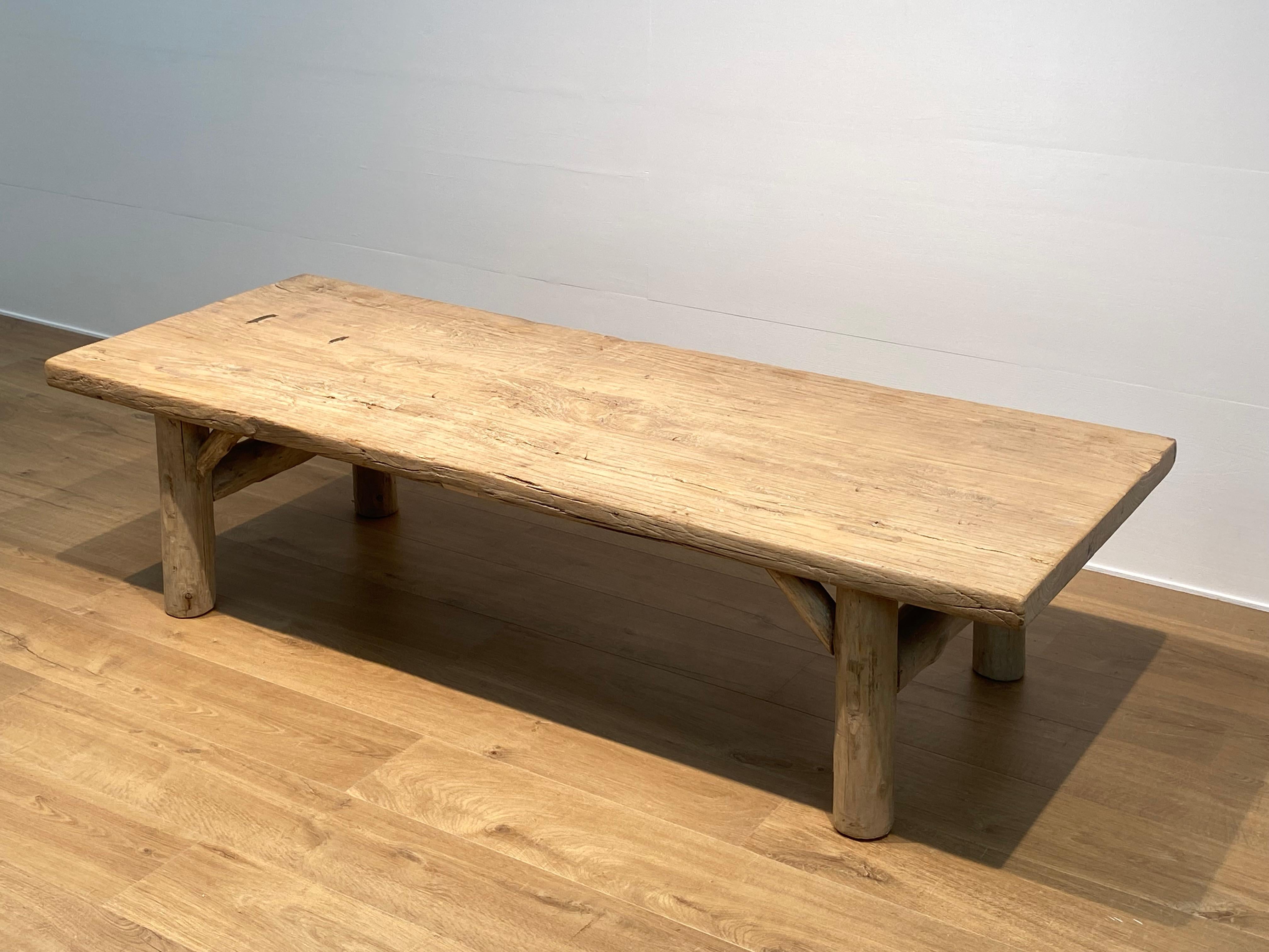 Bleached Vintage Elm Coffee Table For Sale