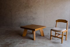 Vintage Elm Coffee Table From France, Circa 1970