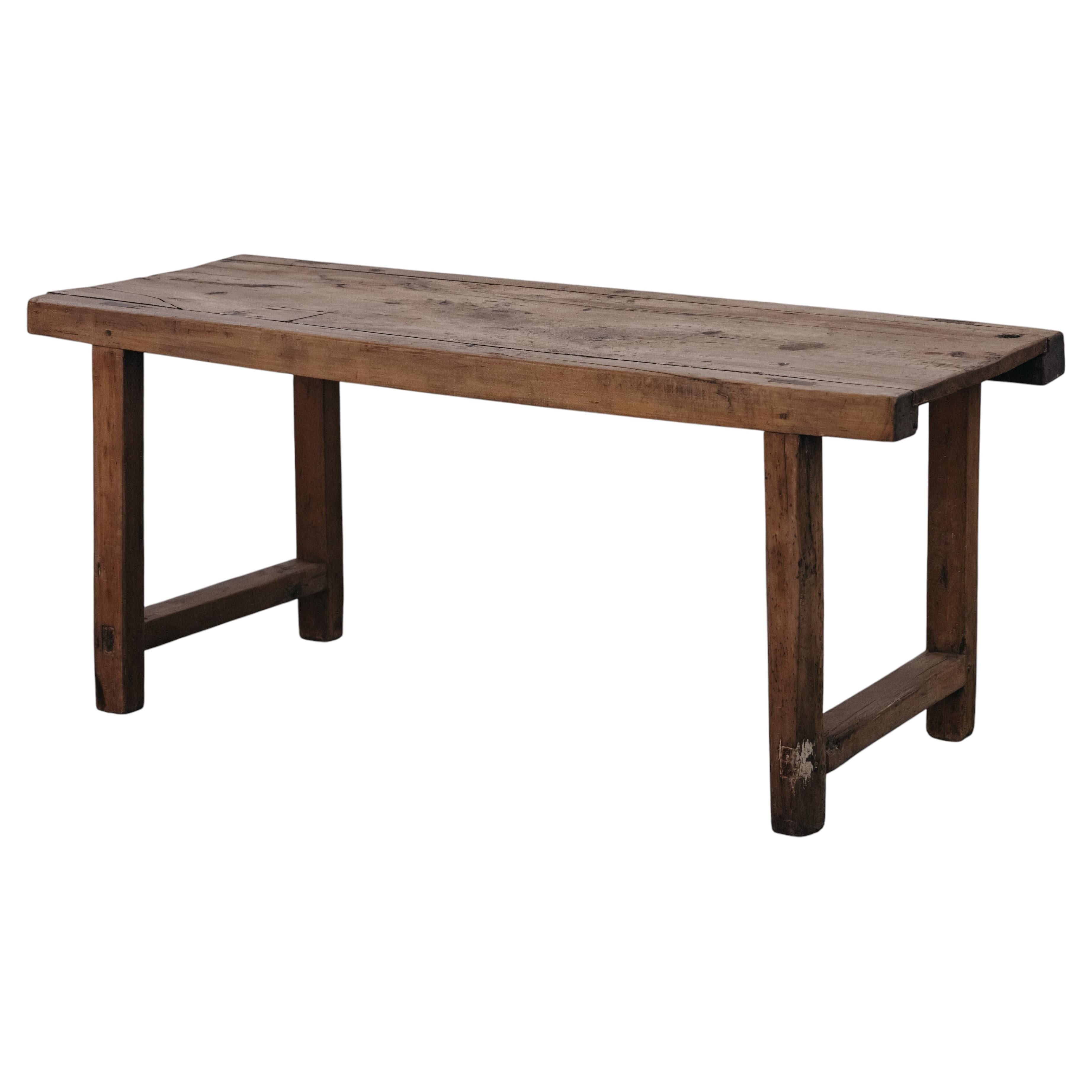 Vintage Elm Console Table From France, Circa 1900